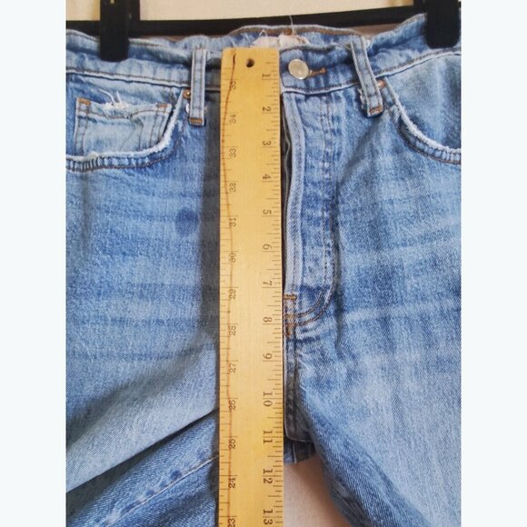 FREE PEOPLE Women’s Stella High Rise Skinny Jeans Size 28 Button Fly Raw Cut Hem - Picture 5 of 11